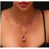 Image 1 : 14KT Rose Gold 20.06ct GIA Certified Morganite and Diamond Pendant With Chain