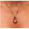 Image 2 : 14KT Rose Gold 20.06ct GIA Certified Morganite and Diamond Pendant With Chain