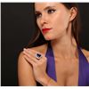 Image 2 : 14KT Yellow Gold 21.69ct GIA Cert Tanzanite and Diamond Ring