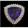 Image 4 : 14KT Yellow Gold 21.69ct GIA Cert Tanzanite and Diamond Ring