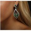 Image 3 : 18KT White Gold 10.54ctw Tsavorite and Diamond Earrings
