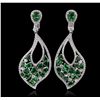 Image 4 : 18KT White Gold 10.54ctw Tsavorite and Diamond Earrings