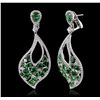 Image 5 : 18KT White Gold 10.54ctw Tsavorite and Diamond Earrings