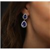 Image 1 : 14KT White Gold 11.00ctw Tanzanite and Diamond Earrings