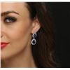 Image 3 : 14KT White Gold 11.00ctw Tanzanite and Diamond Earrings