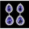 Image 5 : 14KT White Gold 11.00ctw Tanzanite and Diamond Earrings