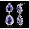 Image 6 : 14KT White Gold 11.00ctw Tanzanite and Diamond Earrings