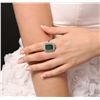 Image 1 : 14KT White Gold 9.35ct Emerald and Diamond Ring