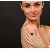 Image 2 : 14KT White Gold 9.35ct Emerald and Diamond Ring