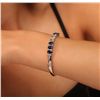 Image 3 : 14KT White Gold 5.76ctw Sapphire and Diamond Bracelet