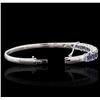 Image 6 : 14KT White Gold 5.76ctw Sapphire and Diamond Bracelet