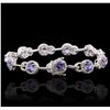 Image 5 : 14KT White Gold 5.94ctw Tanzanite and Diamond Bracelet