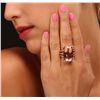 Image 2 : 14KT Rose Gold GIA Certified 26.97ct Morganite and Diamond Ring