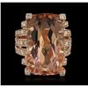 Image 4 : 14KT Rose Gold GIA Certified 26.97ct Morganite and Diamond Ring