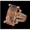 Image 5 : 14KT Rose Gold GIA Certified 26.97ct Morganite and Diamond Ring