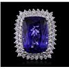 Image 4 : 14KT White Gold GIA Certified 24.17ct Tanzanite and Diamond Ring