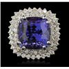 Image 4 : 14KT White Gold 16.30ct GIA Cert Tanzanite and Diamond Ring