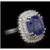 Image 5 : 14KT White Gold 16.30ct GIA Cert Tanzanite and Diamond Ring