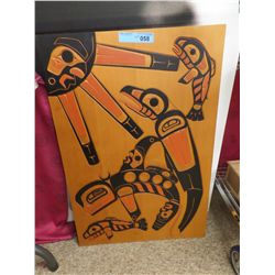 SALMON,SUN, THUNDERBIRD, SALMONS, WHALE CARVING