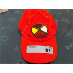 RED BEADED HAT