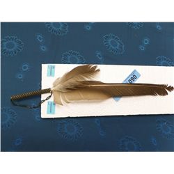 FEATHER BEADED FEATHER (17 INCHES LONG)