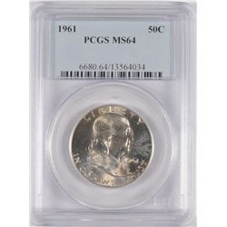 1961 FRANKLIN HALF DOLLAR, PCGS MS-64
