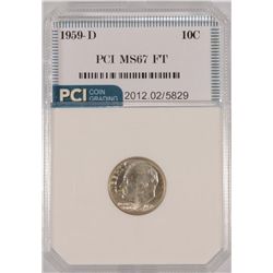 1959-D ROOSEVELT DIME, PCI MS-67 FULL TORCH