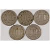 Image 2 : (5) 1866 THREE CENT NICKEL