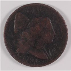 1794 LARGE CENT VG DETAILS DAMAGED, CORRODED
