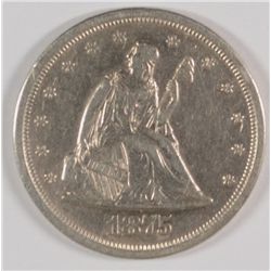 1875 S TWENTY CENT PIECE AU