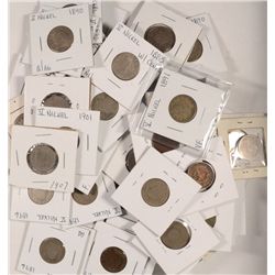 LOT OF (59) LIBERTY NICKELS, VARIOUS DATES & GRADES