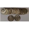 Image 1 : ROLL of 1964 & 1964 D SILVER KENNEDY HALF DOLLARS