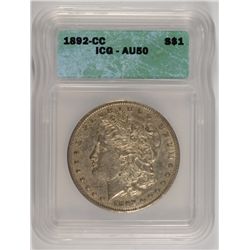 1892-CC MORGAN DOLLAR ICG AU-50