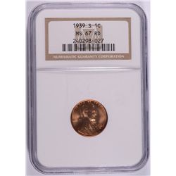 1939-S LINCOLN CENT NGC MS67 RD
