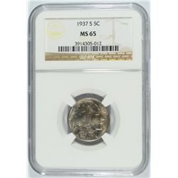 1937-S BUFFALO NICKEL NGC MS-65
