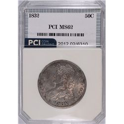 1832 CAPPED BUST HALF DOLLAR, PCI MS-62