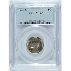 1946-S JEFFERSON NICKEL PCGS MS-65