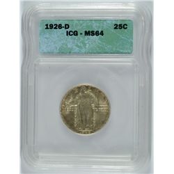 1926-D STANDING LIBERTY QUARTER ICG MS-64