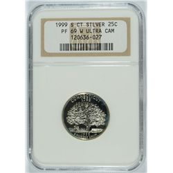 1999-S SILVER PROOF STATEHOOD QUARTER (CT) NGC PF-69 ULTRA CAMEO