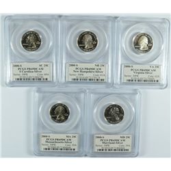 SET OF 2000-S SILVER PROOF STATEHOOD QUARTERS PCGS PF-69 DCAM