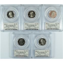 SET OF 2001-S SILVER PROOF STATEHOOD QUARTERS PCGS PR-69 DCAM