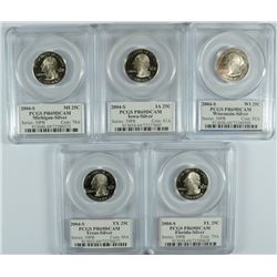 SET OF 2004-S SILVER PROOF STATEHOOD QUARTER PCGS PR-69 DCAM