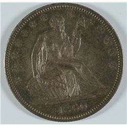 1860-O SEATED HALF DOLLAR AU-53