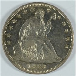 1869 SEATED HALF DOLLAR MS-64