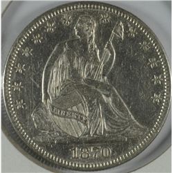 1870 SEATED HALF DOLLAR AU