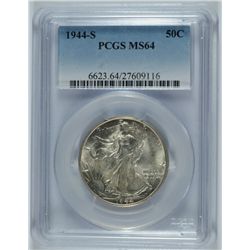 1944-S WALKING LIBERTY HALF DOLLAR PCGS MS-64