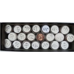 LOT OF 21 BU LINCOLN CENT ROLLS  7- 1987D, 4- 1989, 4- 1990, 6- 1991,