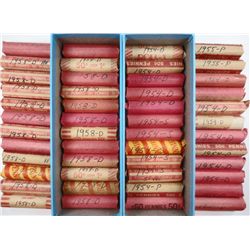 LOT OF 48 LINCOLN CENT WHEAT ROLLS 1954-1958