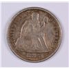 1875 SEATED LIBERTY DIME, AU/BU  TONED