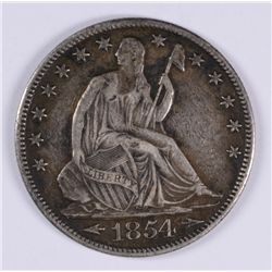 1854-O SEATED HALF DOLLAR, XF